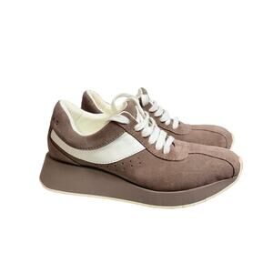 Palomitas Zoe Suede Top Sneaker in Taupe size 37/Us 7 Paloma Barcelo